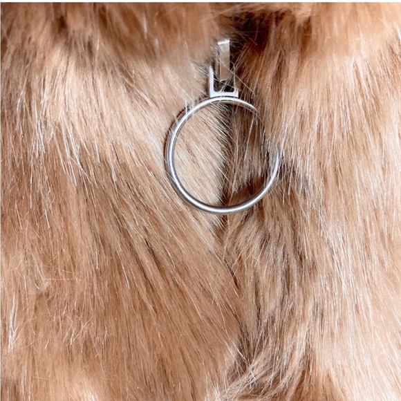 LPA Faux fur coat rose gold brown camel color plush zip up extra small Revolve - Picture 8 of 12